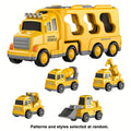 5-in-1 Engineering Vehicle Toy Set for Kids Ages 2+ - Friction-Powered Construction Trucks Including Dump Truck, Excavator & More, Durable Toddler Transport Playset, Birthday & Holiday Gift, Yellow