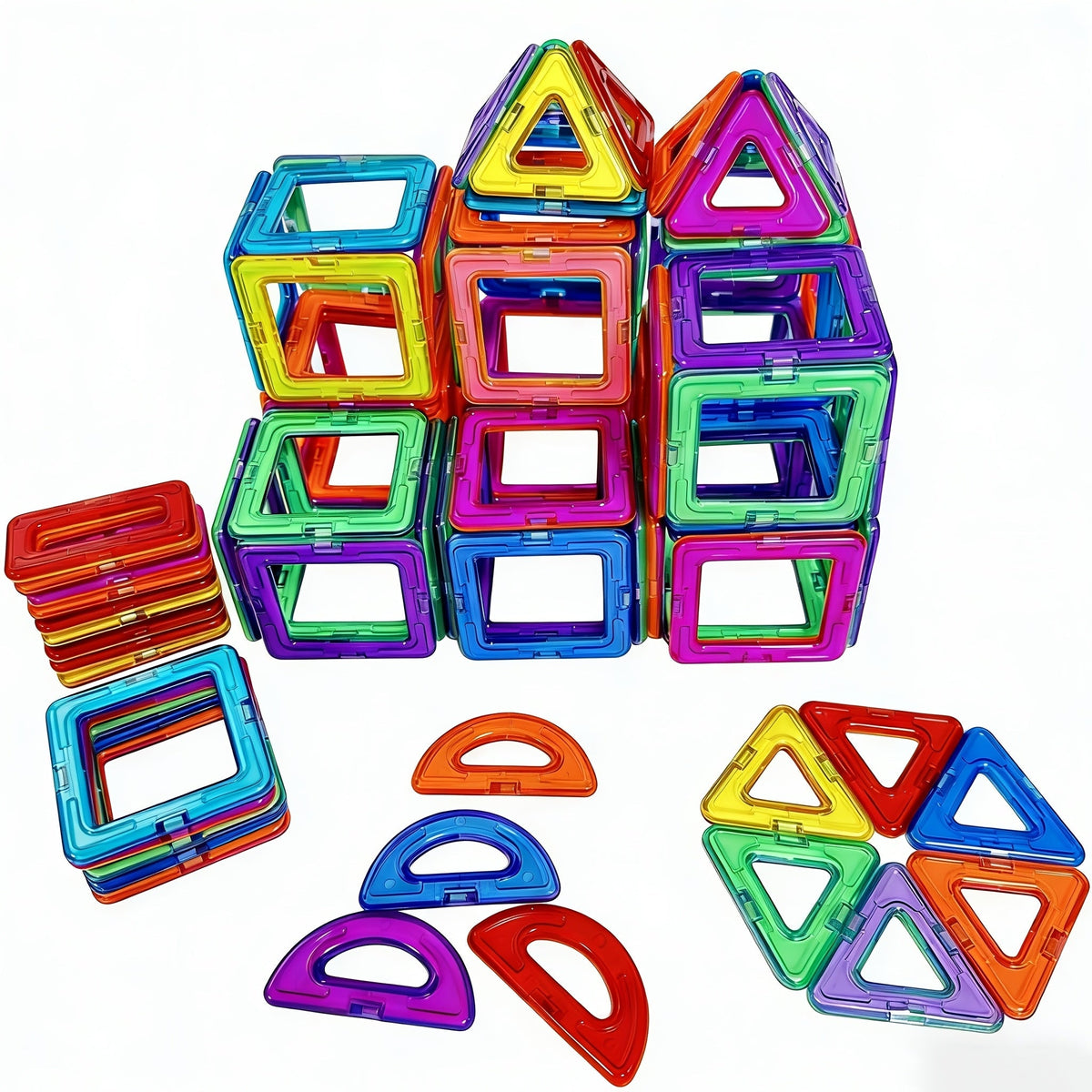 30-Piece Magnetic Building Blocks Set for Kids – Large Colorful DIY Stacking Tiles, STEM Educational Toy, Shapes & Colors Learning, Birthday Christmas Gift for Toddlers