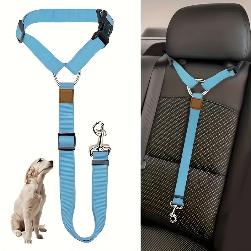 Dog Car Safety Harness Vest - Adjustable Padded Belly Band with Solid Metal Buckle, Ergonomic Support & Auto Seatbelt Clip for Pet Travel, Comfortable Dog Vehicle Restraint for Small Medium & Large Dogs