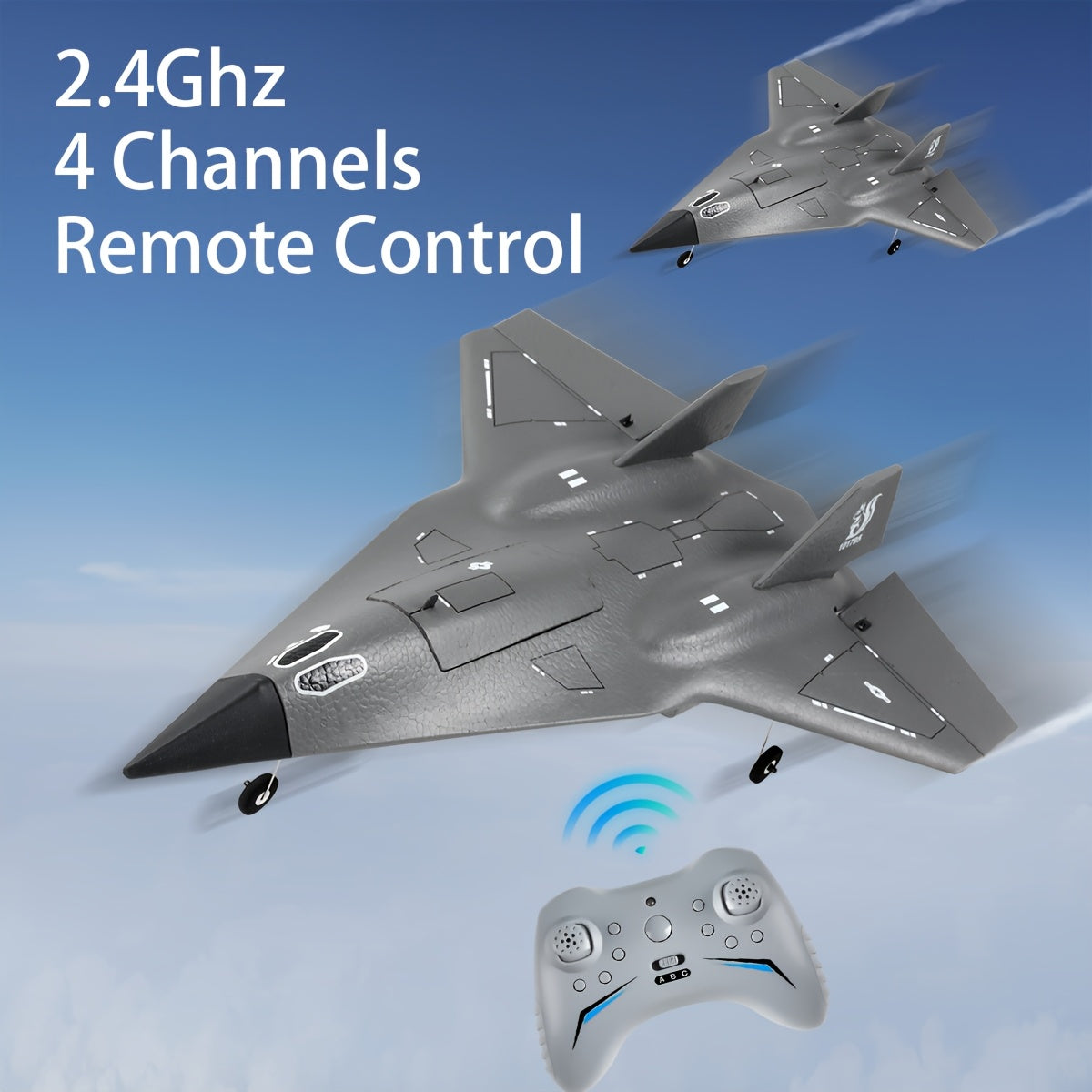 RC Airplane 4-Channel 2.4G Remote Control Plane for Beginners - FX9672 Culvert Aircraft with Powerful Motor, EPP Foam Body, USB Rechargeable, 120M Range | Indoor Outdoor Flying Toy Gift for Boys & Adults