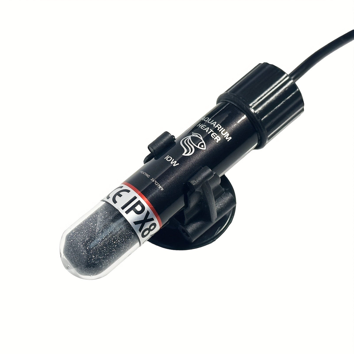 10W USB Submersible Aquarium Heater with LED Light – Compact Mini Fish Tank Heater for Freshwater Saltwater & Aquatic Plant Tanks, Safe Durable Heating with Modern Design for Small Aquariums