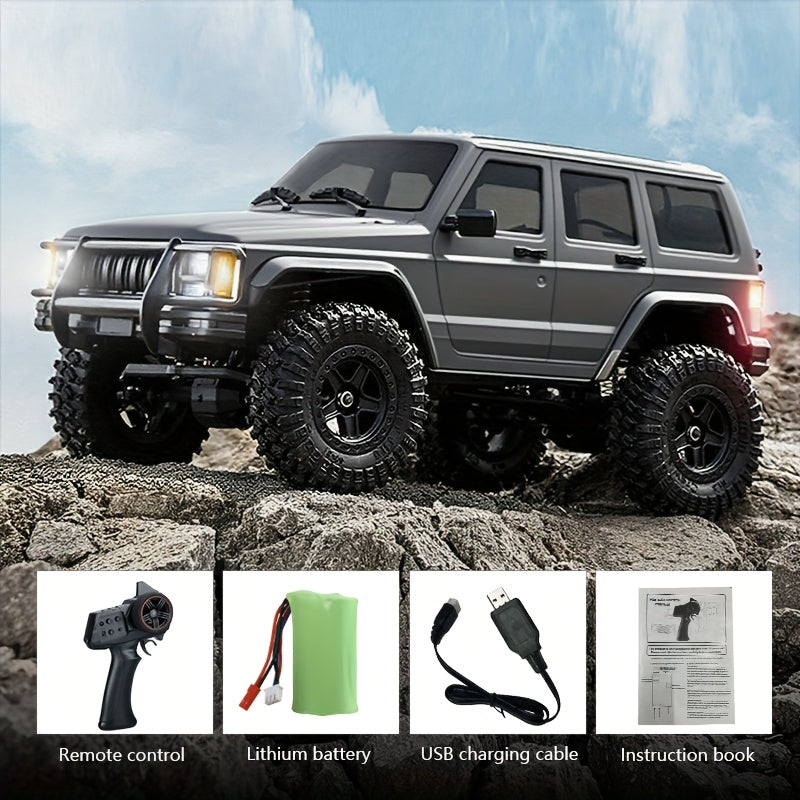 1:18 Scale RC Rock Crawler 4x4 All Terrain Remote Control Car – High-Torque Diamond Axles, LED Lights, Heavy-Duty Chassis – Extreme Off-Road RC SUV for Adults & Kids – White, Gray, Blue, Green