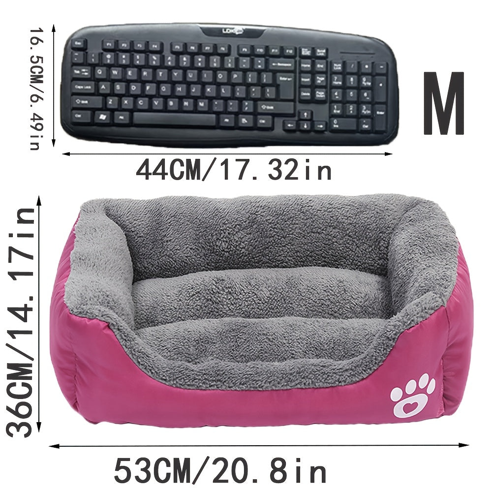 Cozy Winter Pet Bed for Small Dogs & Cats – Candy-Colored Washable Square Warm Nest for Chihuahua, Pomeranian, Shih Tzu & Small Breeds, Soft Plush Dog Cat Bed
