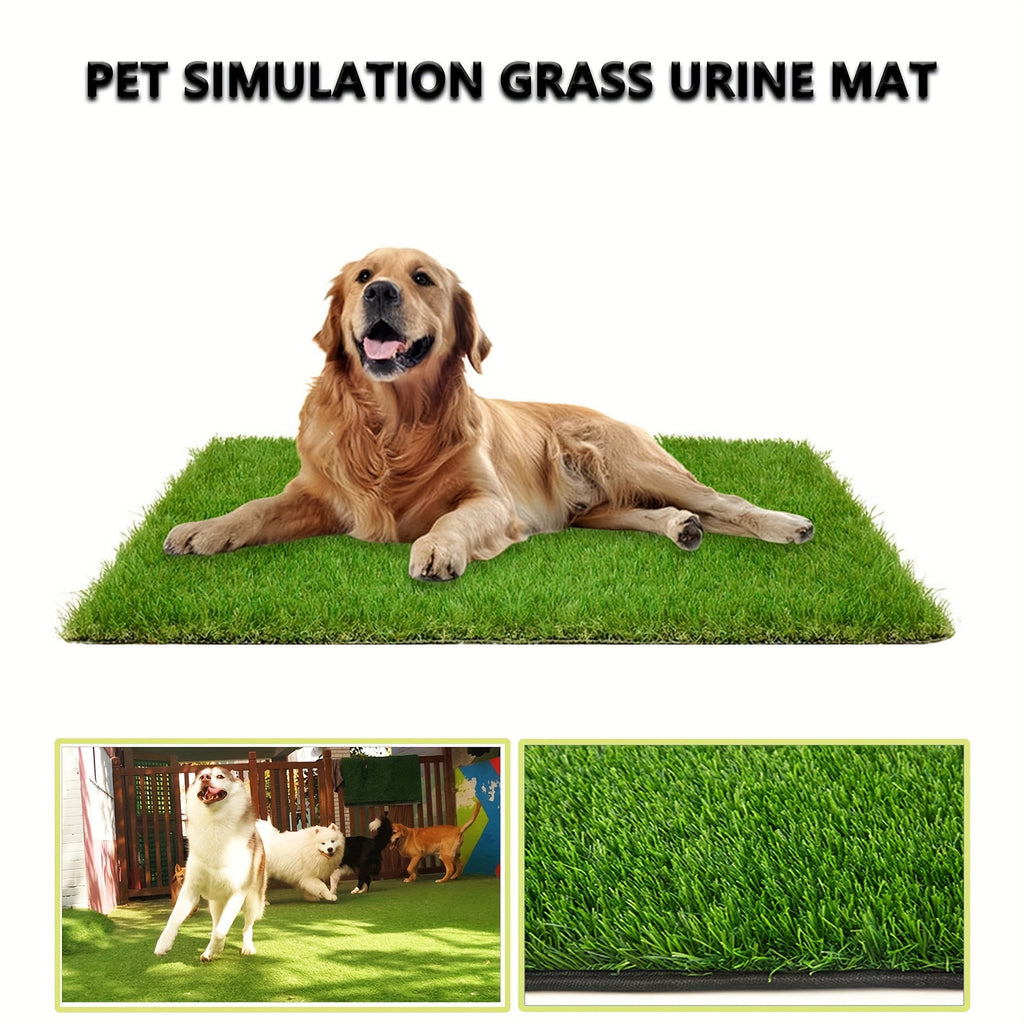 Dog Potty Training Grass Pad – Simulated Artificial Turf Dog Toilet Mat for Indoor & Outdoor Use, Non-Slip Easy-Clean Pet Lawn Poop Tray for Small Medium Large Dogs, Apartment Balcony Backyard