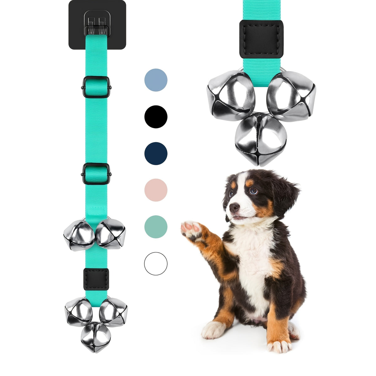 Dog Potty Training Bells for Door – Adjustable Height Doorbell for Dogs to Go Outside, No Battery Needed, Durable Pet Door Bell for Housetraining Puppies & Dogs, Single or Double Pack, Multiple Colors