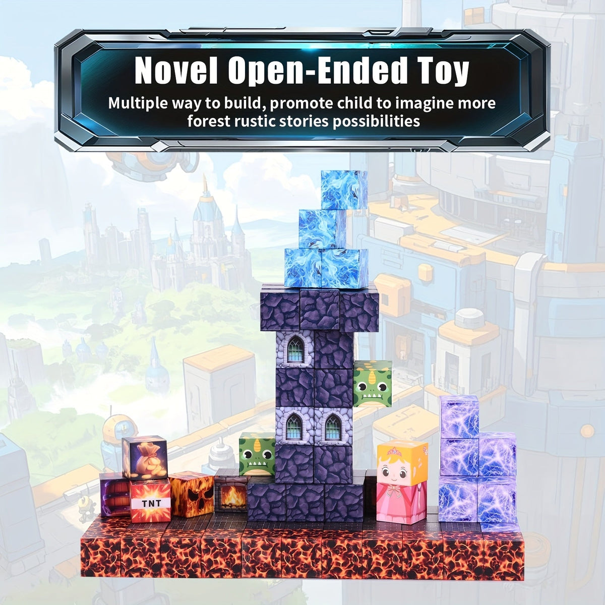 Magnetic Building Blocks Kit 100 or 162 Pieces - STEM Educational Magnetic Tiles Construction Set for Kids Boys and Girls, Creative 3D Building Toy, Birthday Easter Christmas Gift for Children