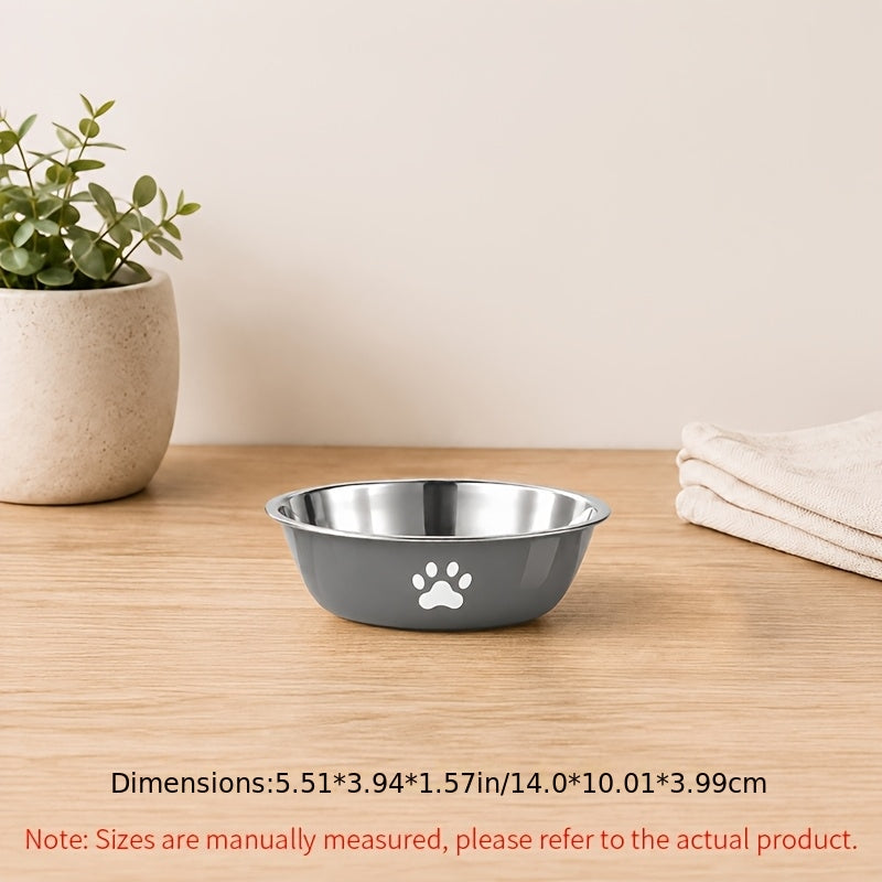 Stainless Steel Pet Bowl with Non-Slip Base – Colorful Printed Food & Water Dish for Cats and Dogs, Durable Easy-Clean Feeding Bowl for Small Medium Large Pets