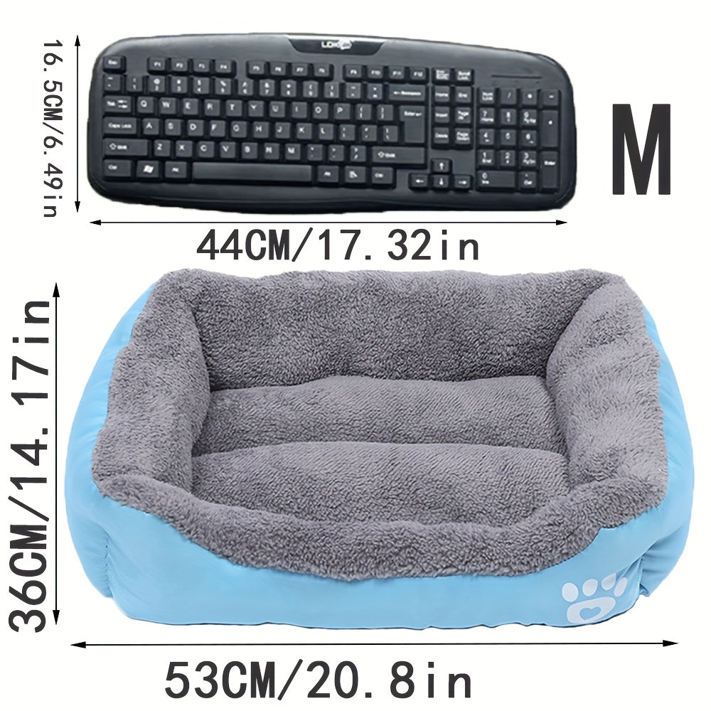 Cozy Winter Pet Bed for Small Dogs & Cats – Candy-Colored Washable Square Warm Nest for Chihuahua, Pomeranian, Shih Tzu & Small Breeds, Soft Plush Dog Cat Bed