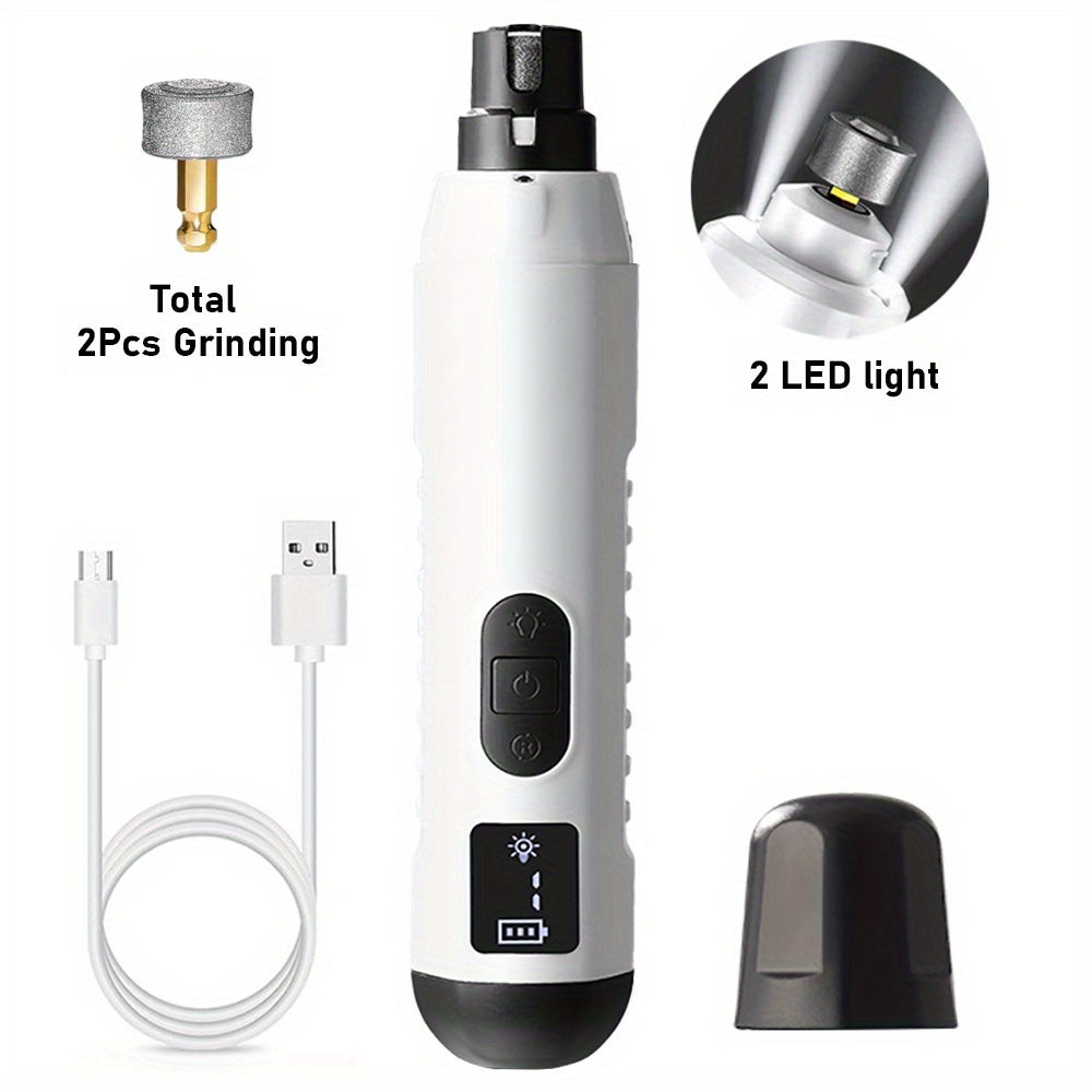 5-Speed Electric Pet Nail Grinder with 2 LED Lights - Painless Quiet Nail Trimmer for Dogs & Cats, Rechargeable Pet Nail File & Grooming Tool for Small Medium Large Pets (4 Colors)