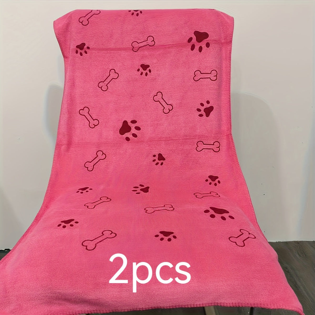 2-Pack Super Absorbent Microfiber Pet Towels for Dogs & Cats – Extra Large 20x40 Inch Quick-Dry Bath Towels with Cute Paw Print Design, Soft Post-Bath Drying Towel Set for Puppies and Kittens