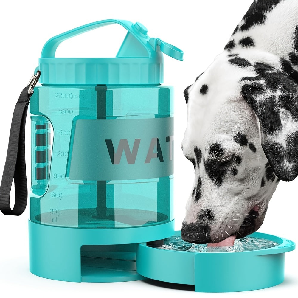 74oz Portable Dog Water Bottle with Built-In Collapsible Bowl Leakproof Large Capacity Travel Water Bottle for Dogs Hiking Camping Park Ideal for Small to Large Breeds