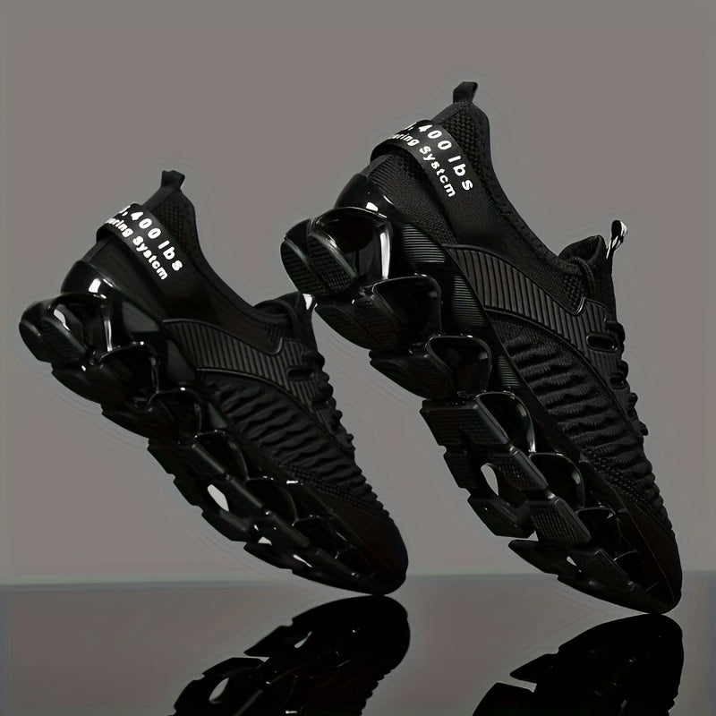 Men's Breathable Running Shoes Lightweight Fish Scale Fabric Upper Durable Outsole Low Top for Running Hiking Walking Casual Sports White Black US 7-13.5