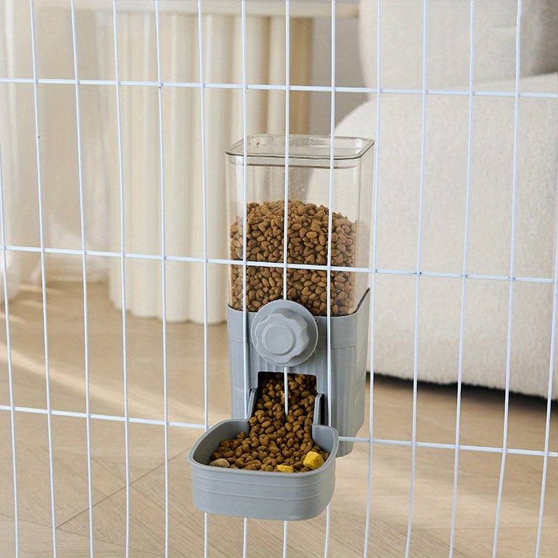 Automatic Hanging Cage Pet Feeder and Waterer Gravity Self-Feeding Drinking Bowl Set for Rabbits Cats Dogs Guinea Pigs 40oz Feeder 17oz Drinker