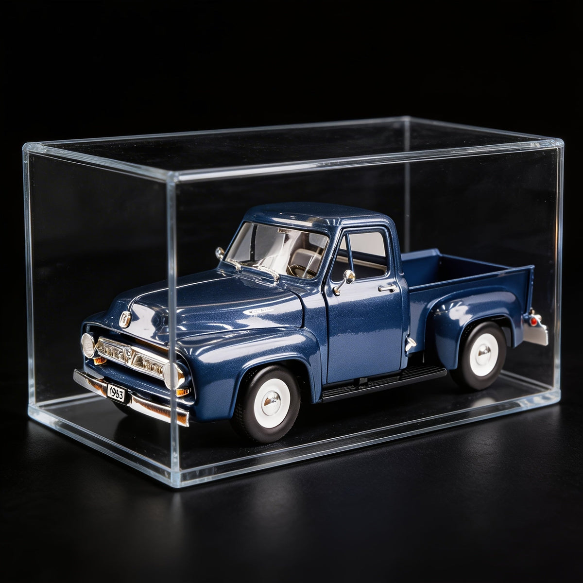 1953 Ford F-100 Pickup 1/18 Scale Zinc Alloy Diecast Model Car - Detailed Interior, Rotatable Wheels, Acrylic Display Box | Classic Truck Collectible Gift for Car Enthusiasts, Father's Day Christmas Birthday