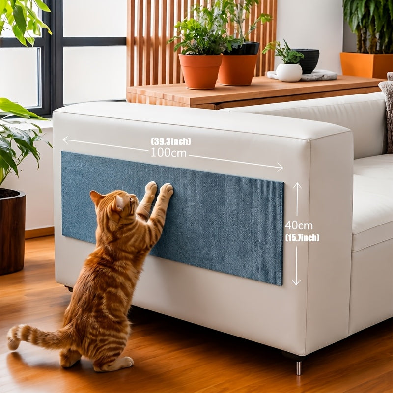 Self-Adhesive Cat Scratch Furniture Protector – Removable Carpet Tape Sofa & Wall Guard, 15.75×39.37" Durable Fabric Cat Scratching Solution for Indoor Cats, 5 Colors