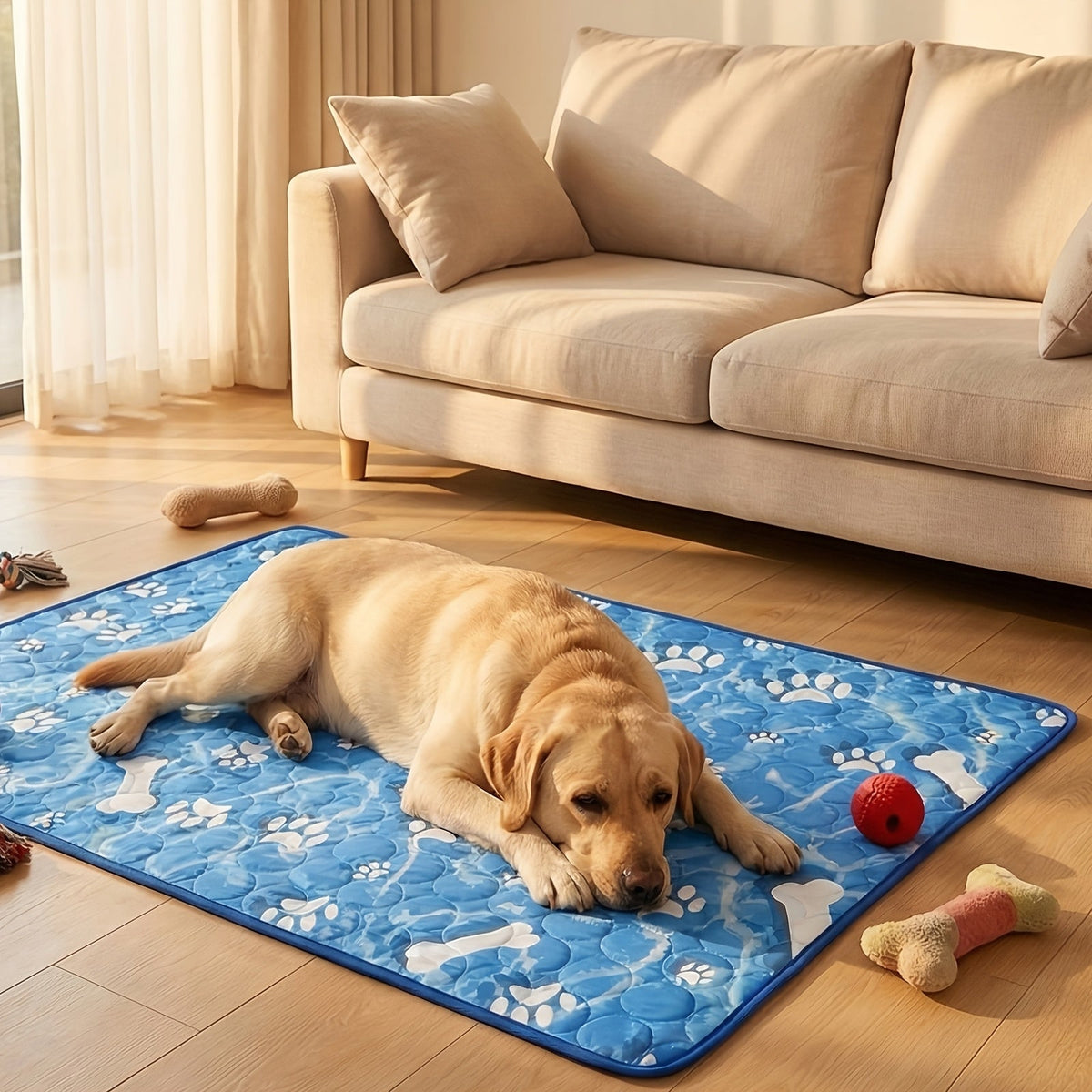 Pet Cooling Mat for Dogs & Cats - Instant Cool Ultra-Soft Sweat-Absorbent Surface, Self-Cooling Pad for All-Day Summer Comfort, 5 Sizes for Small Medium Large Pets, Durable Portable All-Season Use