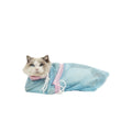 Cat Restraint Bag Veterinary Grade - Breathable Mesh Cat Grooming Bag for Bathing, Nail Trimming, Ear Cleaning, Medication & Injections, Durable No-Battery Design, Safe for Kittens & Cats, Blue & Grey