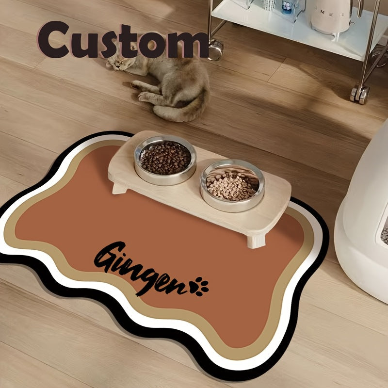Personalized Pet Food Mat with Custom Name Non-Slip Leak-Proof Dog and Cat Feeding Mat – Stylish Waterproof Pet Bowl Mat for Dogs Cats Ideal Personalized Gift for Pet Owners