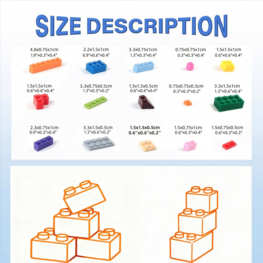 500 Piece Kids Building Blocks Educational Toy Set DIY Small Particle Interlocking Blocks Spark Creativity Imagination Gift for Boys Girls Kindergarten Ages 3+