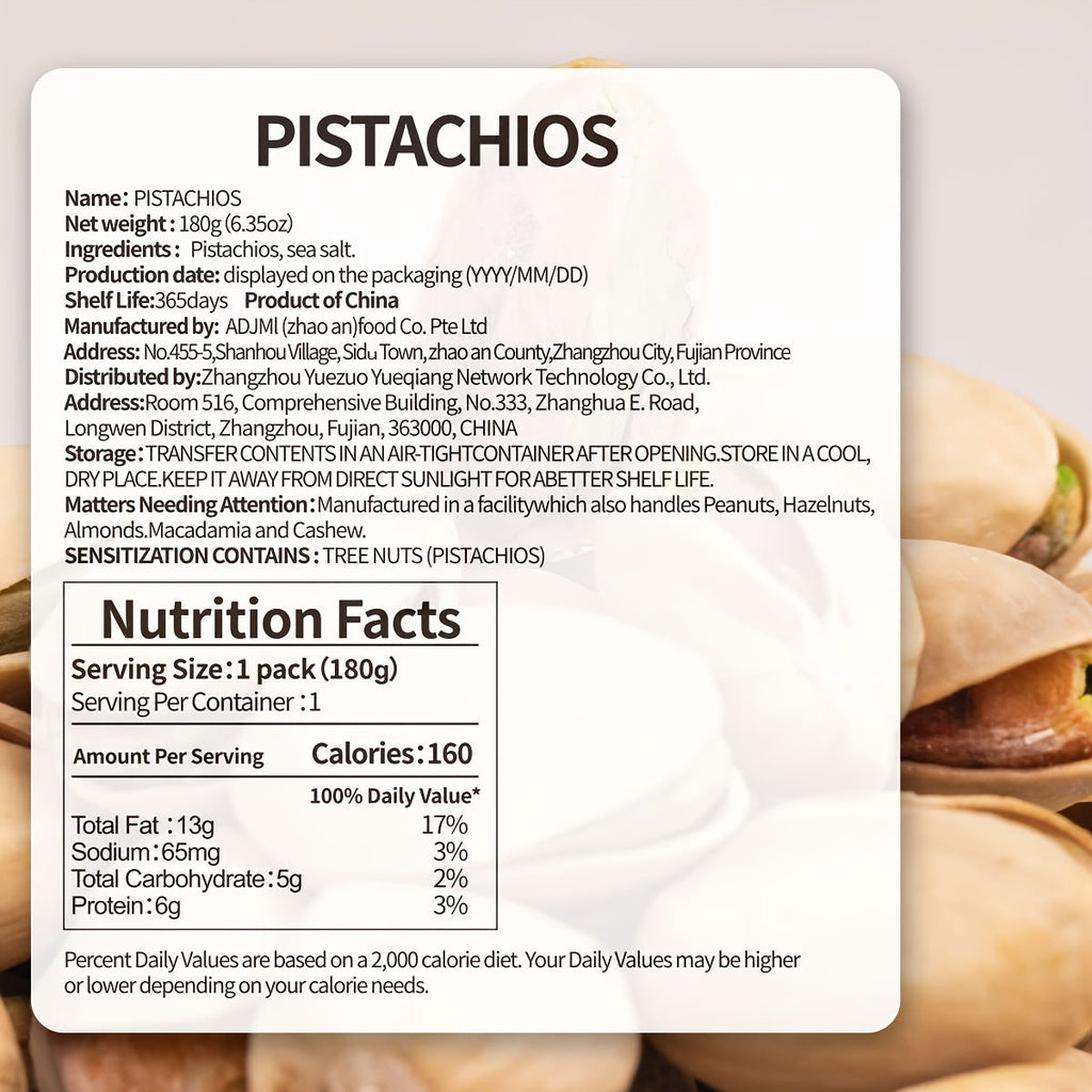 Natural Shell-On Pistachios Individually Wrapped Snack Bags 3 Pack x 5.3oz Ready-to-Eat Protein Snack Gluten-Free Vegan