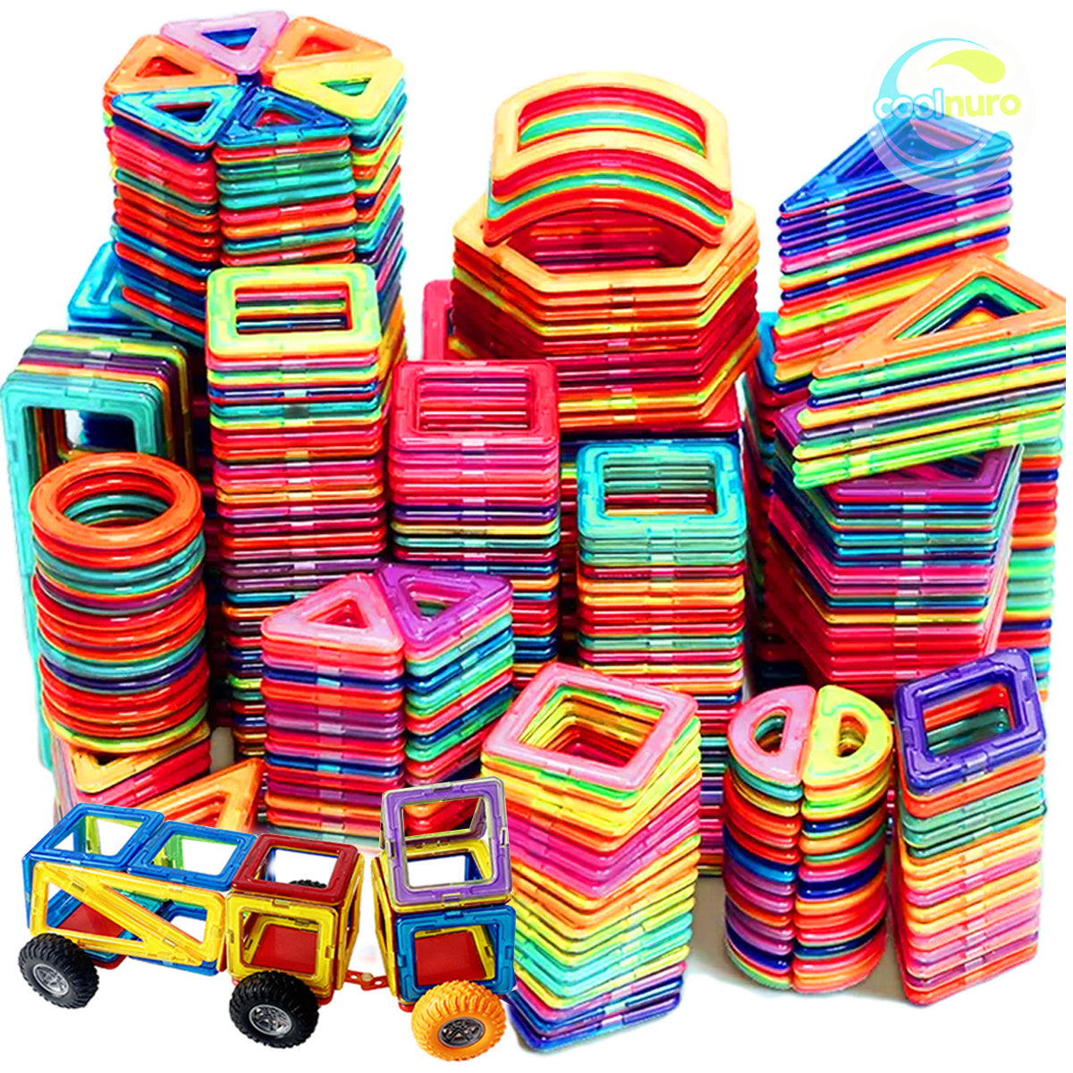 Magnetic Building Blocks Set for Kids 50 65 140 Pieces STEM Sensory Educational Tiles Toys Develop Creativity Hands-On Skills for Toddlers Boys Girls Birthday Halloween Christmas Gift Random Colors