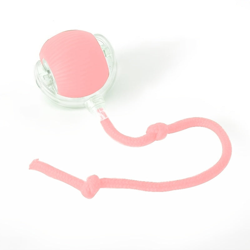 LED Rolling Cat Toy Ball with Tail Rope - Smart Self-Rolling Electric Interactive Ball for Cats & Puppies, Automatic Teasing Jumping Ball for Cat Exercise, Boredom Relief & Indoor Play